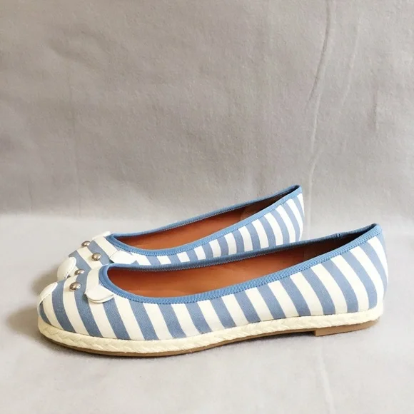 NIB Marc by Marc Jacobs Stripe Canvas Mouse Flat - Picture 4 of 5